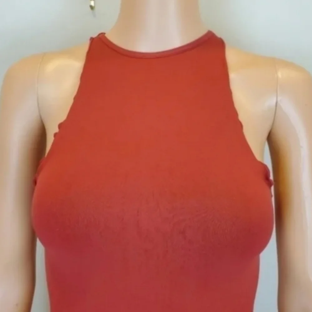 Intimately Free People brick red Sleeveless bodysuit